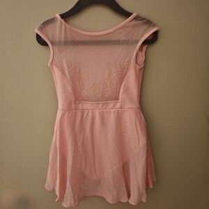 Bloch Light Pink Girls' Ballet Dress with Sheer Embroidered Back